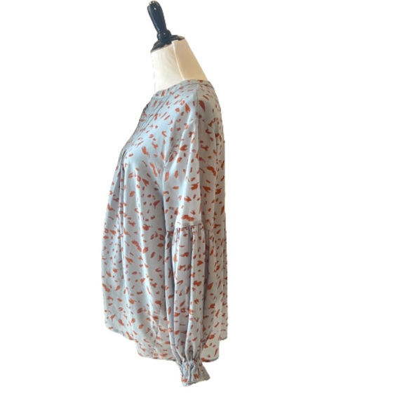 Entro Blue Animal Print Long Sleeve Blouse - Picture 2 of 15